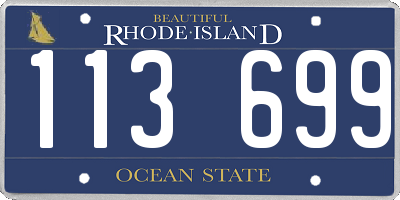 RI license plate 113699