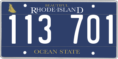 RI license plate 113701