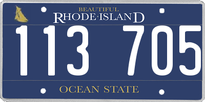 RI license plate 113705