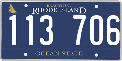 RI license plate 113706