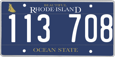 RI license plate 113708