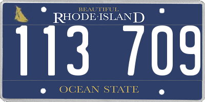 RI license plate 113709