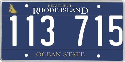 RI license plate 113715