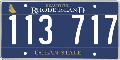 RI license plate 113717
