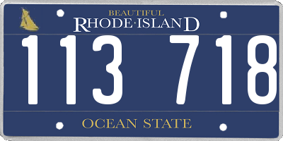 RI license plate 113718