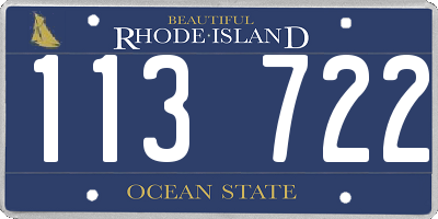 RI license plate 113722