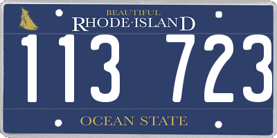 RI license plate 113723