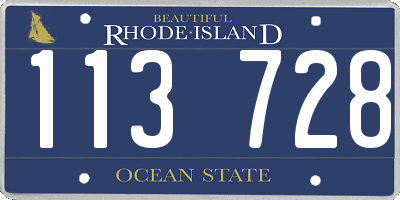 RI license plate 113728