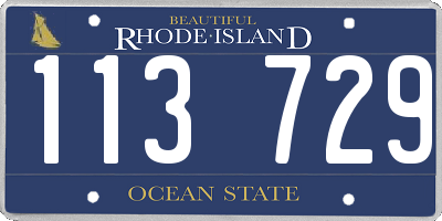 RI license plate 113729