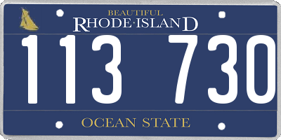 RI license plate 113730