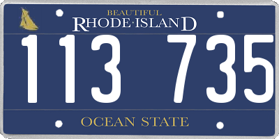 RI license plate 113735