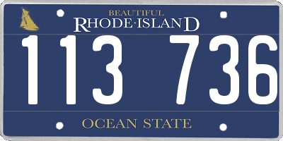 RI license plate 113736