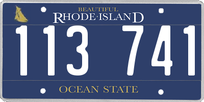 RI license plate 113741