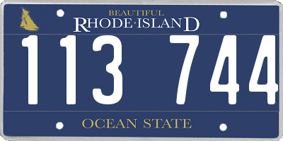 RI license plate 113744