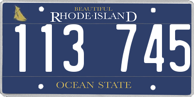 RI license plate 113745