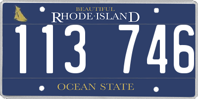 RI license plate 113746