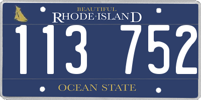 RI license plate 113752