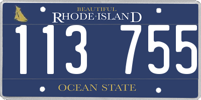 RI license plate 113755