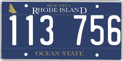 RI license plate 113756