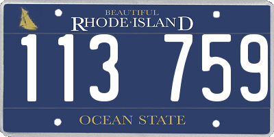 RI license plate 113759