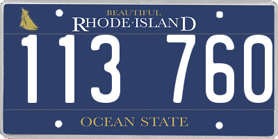 RI license plate 113760