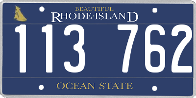 RI license plate 113762