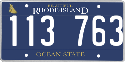 RI license plate 113763