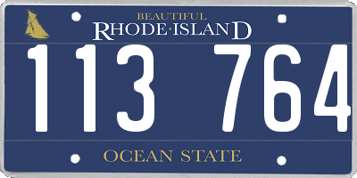 RI license plate 113764