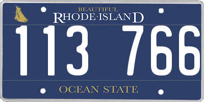 RI license plate 113766