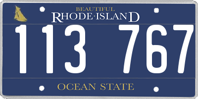 RI license plate 113767