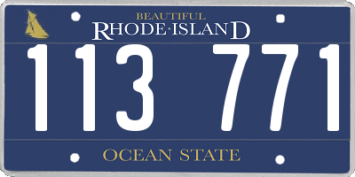 RI license plate 113771