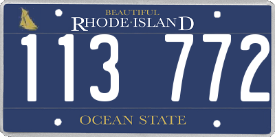 RI license plate 113772