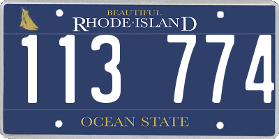 RI license plate 113774