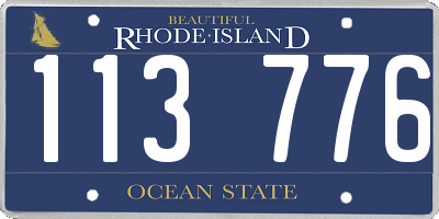 RI license plate 113776