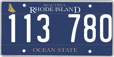 RI license plate 113780