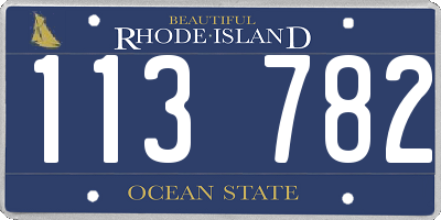 RI license plate 113782