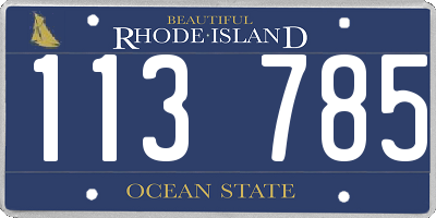 RI license plate 113785