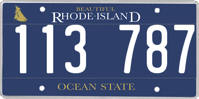 RI license plate 113787