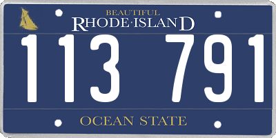 RI license plate 113791
