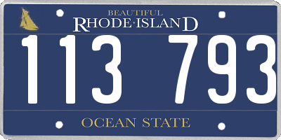 RI license plate 113793