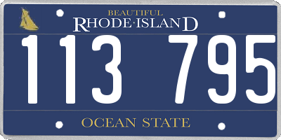 RI license plate 113795