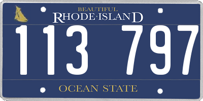 RI license plate 113797