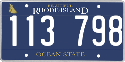RI license plate 113798