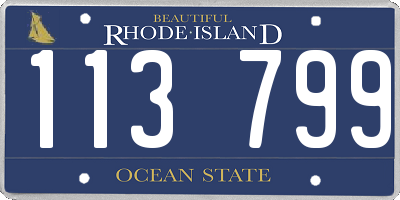 RI license plate 113799
