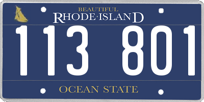 RI license plate 113801