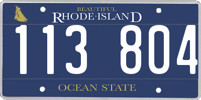 RI license plate 113804