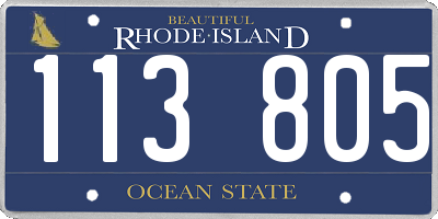 RI license plate 113805