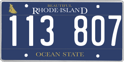RI license plate 113807