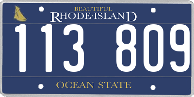 RI license plate 113809
