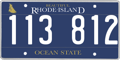 RI license plate 113812